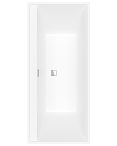 Villeroy und Boch Collaro Rechteck-Badewanne UBA170COR2DV-RW 170x75cm, Einbauausführung Chrome, Wannenfarbe Stone White