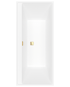 Villeroy und Boch Collaro Rechteck-Badewanne UBA170COR2JV-RW 170x75cm, Einbauausführung Gold, Wannenfarbe Stone White