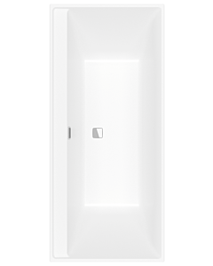 Villeroy und Boch Collaro baignoire rectangulaire UBA180COR2DV-RW 180x80cm, chrome intégré, couleur de la baignoire Stone White