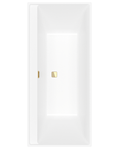Villeroy und Boch Collaro Rechteck-Badewanne UBA180COR2JV-RW 180x80cm, Einbauausführung Gold, Wannenfarbe Stone White
