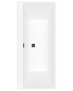 Villeroy und Boch Collaro baignoire rectangulaire UBA180COR2NV-RW 180x80cm, version encastrée Black Matt, couleur baignoire Stone White
