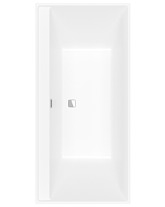 Villeroy und Boch Collaro baignoire rectangulaire UBA199COR2DV-RW 190x90cm, chrome intégré, couleur de la baignoire Stone White