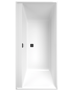 Villeroy und Boch Collaro Rechteck-Badewanne UBA199COR2NV-01 190x90cm, Einbauausführung Black Matt, Wannenfarbe weiß alpin