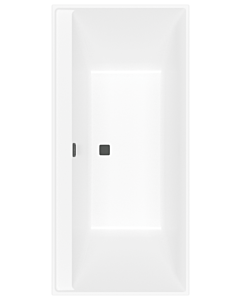 Villeroy und Boch Collaro baignoire rectangulaire UBA199COR2NV-RW 190x90cm, version encastrée Black Matt, couleur baignoire Stone White