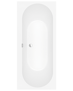 Villeroy und Boch Oberon 2.0 rectangular bathtub UBQ170OBR2DV-RW 170 x 75 cm, central drain, stone white