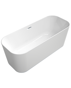 Villeroy und Boch Finion Rectangular freestanding bathtub 177FIN7N1BCV1RW 170 x 70 cm, water inlet, design ring, apron Colour on Demand, stone white, chrome