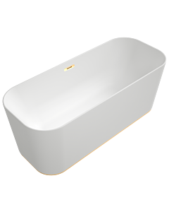 Villeroy und Boch Finion baignoire îlot rectangulaire 177FIN7N300V3RW 170 x 70 cm, arrivée d&#39;eau, Emotion, blanc pierre, or