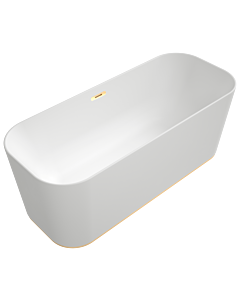 Villeroy und Boch Finion baignoire autoportante rectangulaire 177FIN7A300V2RW 170 x 70 cm, anneau design, pierre blanc, or