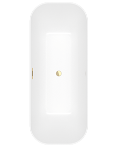 Villeroy und Boch Finion Rechteck-Freistehwanne 177FIN7A3BCV1RW 170 x 70 cm, Design-Ring, Schürze Colour on Demand, stone white, gold