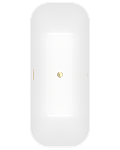 Villeroy und Boch Finion Rectangular freestanding bathtub 177FIN7A3BCV2RW 170 x 70 cm, design ring, apron Colour on Demand, stone white, gold