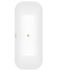 Villeroy und Boch Finion Rechteck-Freistehwanne 177FIN7A3BCV4RW 170 x 70 cm, Schürze Colour on Demand, stone white, gold