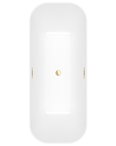 Villeroy und Boch Finion Rechteck-Freistehwanne 177FIN7N3BCV4RW 170 x 70 cm, Wasserzulauf, Schürze Colour on Demand, stone white, gold