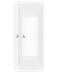 Villeroy und Boch Squaro Edge 12 Oval baignoire Q180SQE7PDBCVRW 180 x 80 cm, centre, pose libre, tablier Color on Demand, blanc pierre