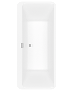 Villeroy und Boch Squaro Edge 12 rectangular bathtub UBQ180SQE7PDVRW 180x80cm, central drain, free-standing, with apron, stone white