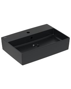 Villeroy &amp; Boch Memento 2.0 countertop washbasin 4A0760R7 tap hole, with overflow, pure black C-plus, 60x42cm