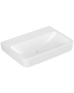Villeroy und Boch O.novo Einbau-/Aufsatz-Waschtisch 4A41KFT2 65x46cm, ohne Hahnloch, eckig, ohne Überlauf, weiß AntiBac C-Plus
