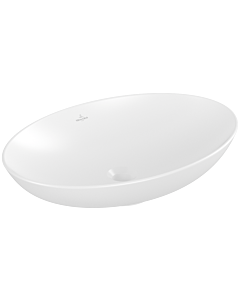Villeroy und Boch Loop & friends Aufsatz-Waschtisch 4A4801RW 62x42cm, oval, ohne Hahnlochbank, ohne Überlauf, Stone White C-plus