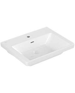 Villeroy und Boch Subway 3.0 Schrank-Waschtisch 4A706G01 60x47cm, Unterseite geschliffen, mit 1 Hahnloch/mit Überlauf, weiß