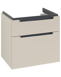 Meuble vasque Villeroy &amp; Boch Subway 2.0 A91010VN 63,7 x 59 x 45,4 cm, poignée chromée, gris cachemire