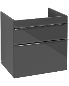 Villeroy und Boch Venticello Waschtisch-Unterschrank A92401FP 60,3 x 59 x 50,2 cm, Griff Chrom, Glossy Grey