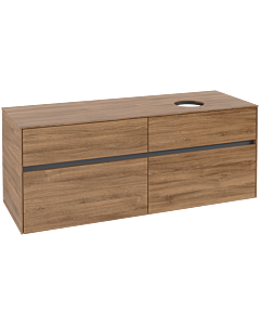 Villeroy und Boch Collaro Waschtischunterschrank C04700RH 140x54,8x50cm, Waschtisch rechts, Kansas Oak