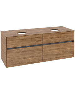 Villeroy und Boch Collaro Waschtischunterschrank C04800RH 140x54,8x50cm, für 2 Waschtische, Kansas Oak