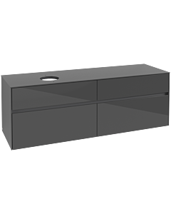 Villeroy und Boch Collaro Waschtischunterschrank C05000FP 160 x 54,8 x 50 cm, Waschtisch links, Glossy Grey