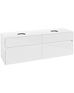 Villeroy und Boch Collaro vanity unit C05200DH 160 x 54.8 x 50 cm, for 2 Waschtische , Glossy White