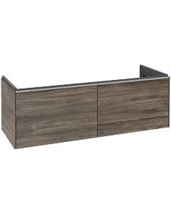 Villeroy und Boch Subway 3.0 Waschtisch-Unterschrank C567L0RK 127,2x42,9x47,8cm, mit LED/Griff Aluminium glänzend, stone oak