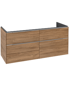 Villeroy et Boch Subway 3.0 meuble sous-lavabo C56800RH 127,2x56,6x47,8cm, sans LED / poignée aluminium brillant, chêne kansas