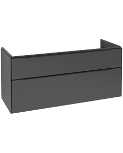 Villeroy und Boch Subway 3.0 Waschtisch-Unterschrank C56801VR 127,2x56,6x47,8cm, ohne LED/Griff Volcano black, graphite