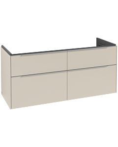 Villeroy und Boch Subway 3. 1930 vanity unit C568L0VN 127.2x56.6x47.8cm, with LED / handle aluminum glossy, cashmere gray
