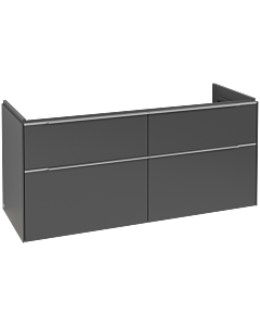 Villeroy und Boch Subway 3.0 Waschtisch-Unterschrank C568L0VR 127,2x56,6x47,8cm, mit LED/Griff Aluminium glänzend, graphite