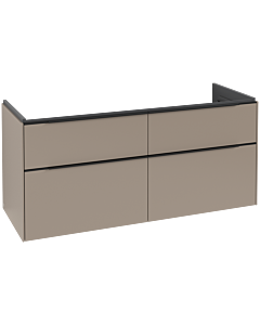 Villeroy und Boch Subway 3.0 Waschtisch-Unterschrank C568L1VM 127,2x56,6x47,8cm, mit LED/Griff Volcano black, taupe