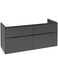 Villeroy und Boch Subway 3.0 Waschtisch-Unterschrank C568L1VR 127,2x56,6x47,8cm, mit LED/Griff Volcano black, graphite