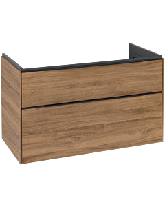 Villeroy und Boch Subway 3.0 Waschtisch-Unterschrank C57001RH 97,3x57,6x47,8cm, ohne LED/Griff Volcano black, kansas oak