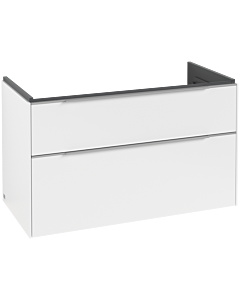 Villeroy und Boch Subway 3.0 Waschtisch-Unterschrank C570L0VF 97,3x57,6x47,8cm, mit LED/Griff Aluminium glänzend, pure white