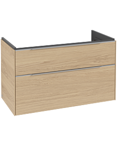 Villeroy und Boch Subway 3. 1930 vanity unit C570L0VJ 97.3x57.6x47.8cm, with LED / handle aluminum glossy, nordic oak