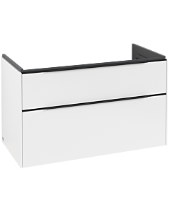 Villeroy und Boch Subway 3.0 Waschtisch-Unterschrank C570L1VF 97,3x57,6x47,8cm, mit LED/Griff Volcano black, pure white