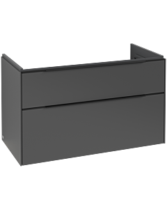 Villeroy und Boch Subway 3.0 Waschtisch-Unterschrank C570L1VR 97,3x57,6x47,8cm, mit LED/Griff Volcano black, graphite