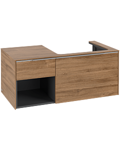 Villeroy und Boch Subway 3.0 Waschtisch-Unterschrank C571L0RH 100,1x42,25x51,6cm, mit LED/Griff Aluminium glänzend, kansas oak