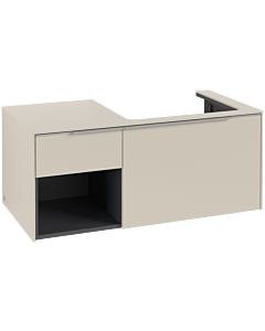 Villeroy und Boch Subway 3.0 Waschtisch-Unterschrank C571L0VN 100,1x42,25x51,6cm, mit LED/Griff Aluminium glänzend, cashmere grey