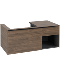 Villeroy und Boch Subway 3.0 Waschtisch-Unterschrank C57201VH 100,1x42,25x51,6cm, ohne LED/Griff Volcano black, arizona oak