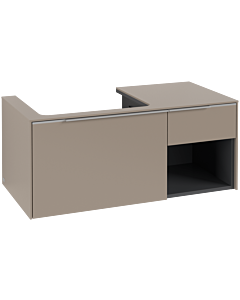 Villeroy und Boch Subway 3.0 Waschtisch-Unterschrank C572L0VM 100,1x42,25x51,6cm, mit LED/Griff Aluminium glänzend, taupe