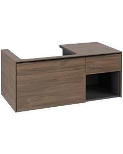 Villeroy und Boch Subway 3. 1930 vanity unit C572L1VH 100.1x42.25x51.6cm, with LED / handle Volcano black, arizona oak