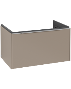 Villeroy und Boch Subway 3.0 Waschtisch-Unterschrank C573L0VM 77,2x42,9x47,8cm, mit LED/Griff Aluminium glänzend, taupe