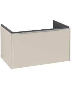 Villeroy und Boch Subway 3.0 Waschtisch-Unterschrank C573L0VN 77,2x42,9x47,8cm, mit LED/Griff Aluminium glänzend, cashmere grey