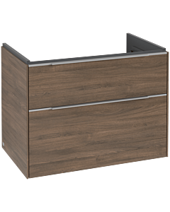 Villeroy und Boch Subway 3.0 Waschtisch-Unterschrank C574L0VH 77,2x57,6x47,8cm, mit LED/Griff Aluminium glänzend, arizona oak