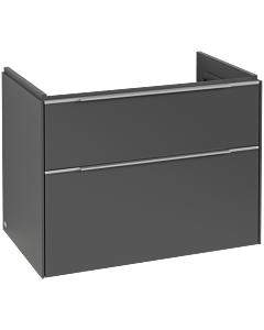 Villeroy und Boch Subway 3.0 Waschtisch-Unterschrank C574L0VR 77,2x57,6x47,8cm, mit LED/Griff Aluminium glänzend, graphite