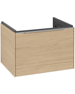 Villeroy und Boch Subway 3.0 Waschtisch-Unterschrank C575L0VJ 62,2x42,9x47,8cm, mit LED/Griff Aluminium glänzend, nordic oak